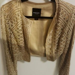 Gold print crop Blazer
